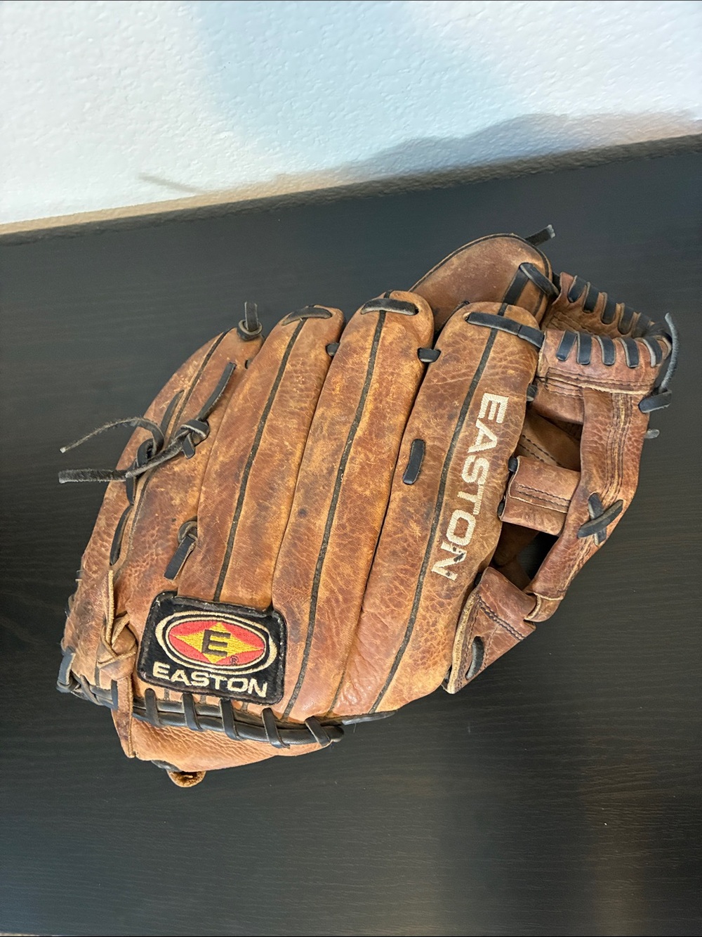 Easton Brown Leather Baseball Glove with Black Lacing
